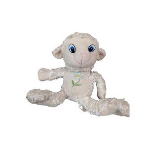 Emerald Creations Lamb Plushie stuffed animal plush toy  white big eyes  9"